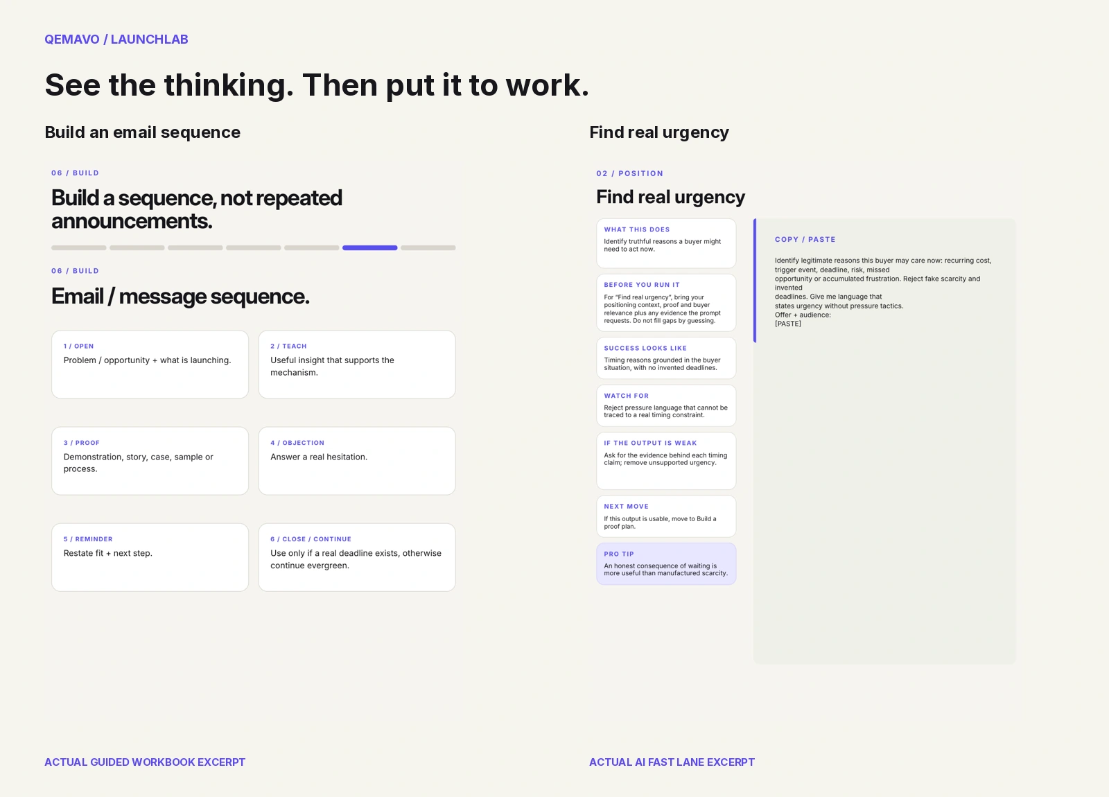 LaunchLab email sequence and guidance for identifying truthful urgency.